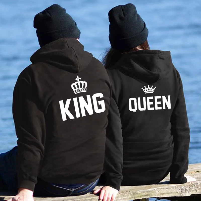 QUEEN KING толстовки для пар женщин мужчин осень зима хараджуку свитшот с капюшоном