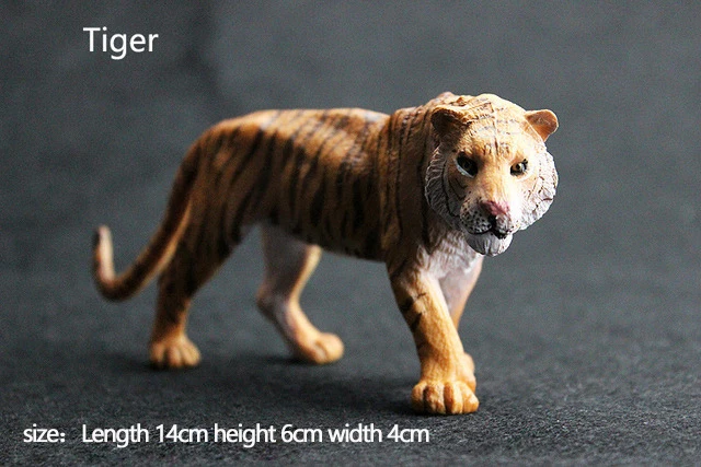 Siberian tiger Оригинальные джунгли дикая ферма зоопарк животных наборы лев тигр Бегемот носорог слон warthog фигурки детей обучающая игрушка детский подарок - Цвет: Siberian tiger