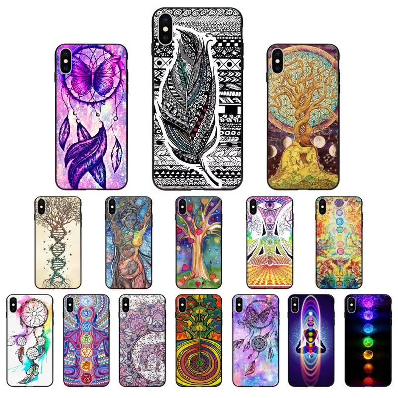 YNDFCNB чехол для телефона с мандалой и чакрами йоги iphone 11 Pro Max X XS MAX 6 6s 7 8 Plus 5 5S 5SE XR