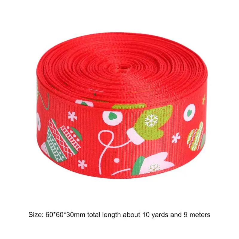 10 Yards Roll Christmas Ribbons Handmade Cloth for Wedding Party Hair Decor Christmas Decoration for Home