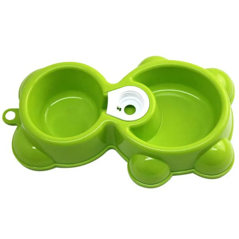 Cute Bear Shape Pet Bowl Dish Automatic Dual-drinking Dispenser Water Food Feeder Fountain Puppy Dog Cat Bowl Wholesale noFB20 (7)