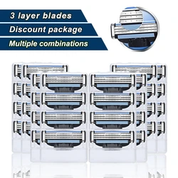 Razor Blades Fit Mach 3 Turbo Manual shaver  Machines For  Men Shaving replacement  Straight Steel Blades