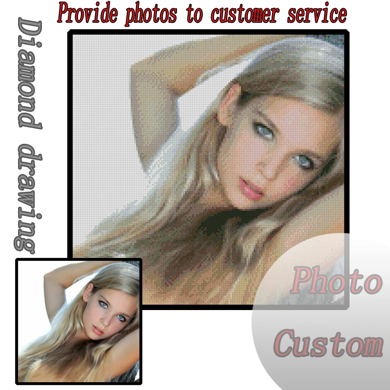 

Photo Customized Private Custom DIY Diamond Embroidery 5D Diamond Painting Square Rhinestone Mosaic Decoration Birthday Gift