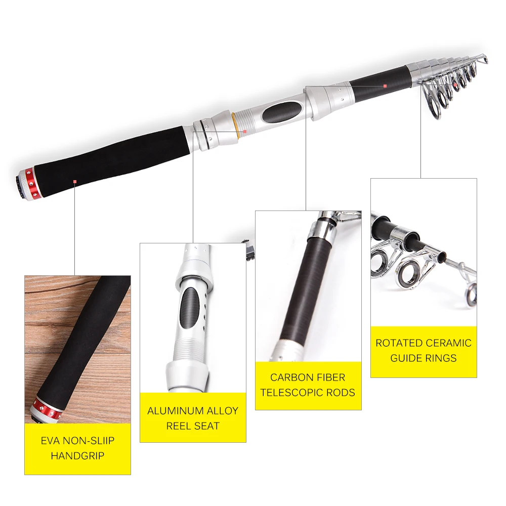 

Lightweight 1.8M 2.1M 2.4M 2.7M 3.0M Portable Telescopic Fishing Rod Spinning Fish Hand Fishing Tackle Sea Rod Ocean Rod