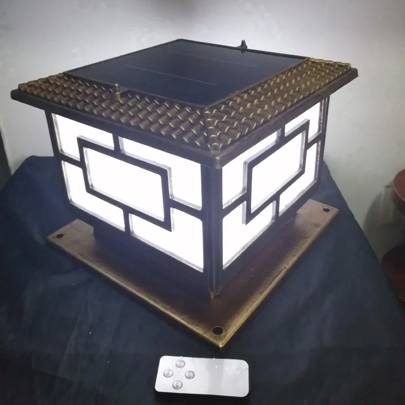 Quente e Novo Dupla e Configuração de Controle Luz com Iluminação Brilho Solar Jardim Pilar Lâmpada Remoto Frete Grátis 1pc 2019 Led 10 Lâmpadas solares