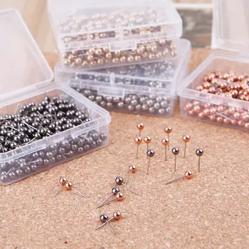 

400pcs/set Round Plastic Head Steel Point Push Pins Map Thumb Tacks Pin with Box for Office School Supplies