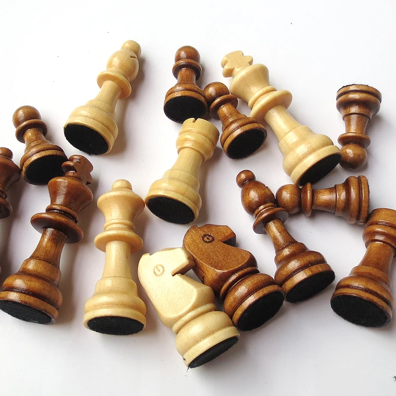 Jusenda Wooden Chess Set Magnetic Chess Color Board Game Puzzle Large Board 34 Pieces Portable Fold Travel Toys For Kids
