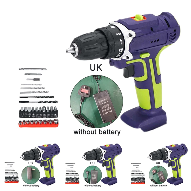 

40pcs/Set Cordless Drill Kit 48Vf 100-240V 50Nm AC Cordless Rechargeable Impact / Without Impact Drill Best Selling