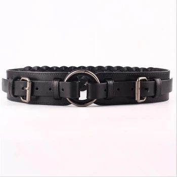 

2020 European and American Retro Wide Girdle Leather Pin Buckle Cowhide Belt Wild Personality Decorative Elastic Women Belts