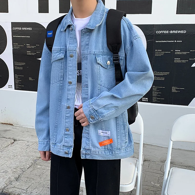 

2020 Spring South Korea INS Trend Hong Kong Style Retro Denim Jacket Men's Large Size Loose-Fit Versatile Casual MEN'S Outerwear