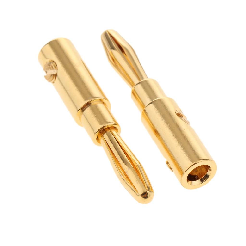 2x Banana Plugs, Speaker Wire Connectors 4mm Open Screw Jack Plugs Adapter