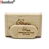 SHANDIAN Customize LOGO wooden + Box Personal LOGO pendrive 4GB 16GB 32GB 64GB  usb Flash Drive U disk Memory stick wedding Gift ► Photo 3/6