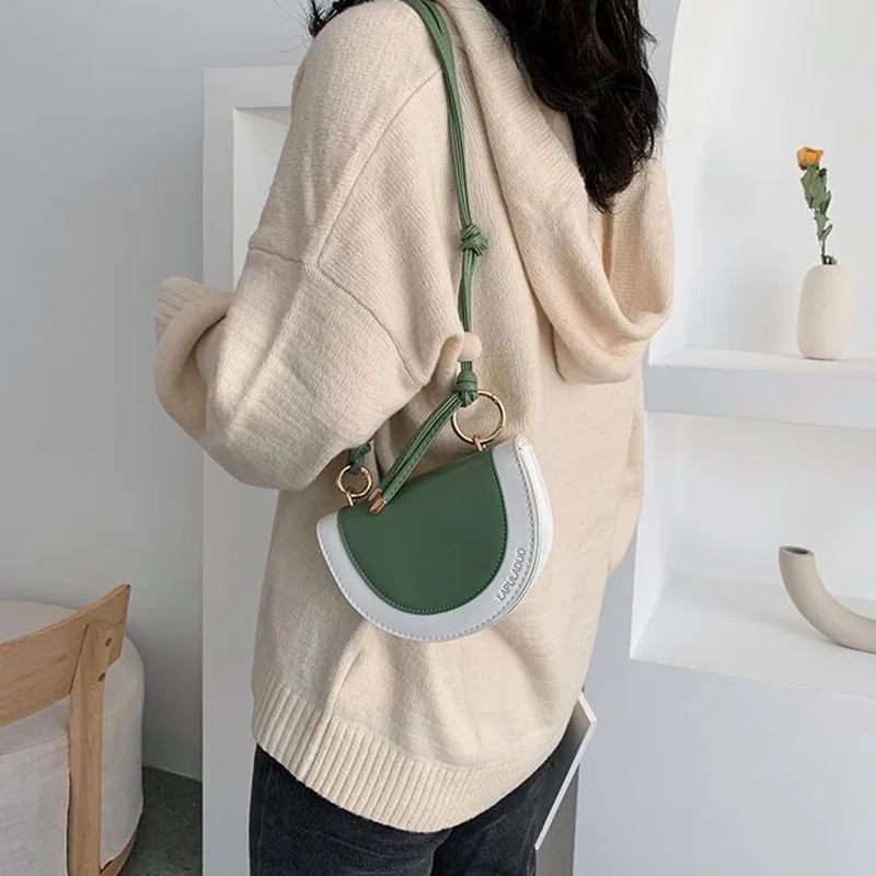 

Chic Women Single Shoulder Crossbody Bag All-match Flap 2019 Brand Designer Package Female PU Leather Portable Small Saddle Bag
