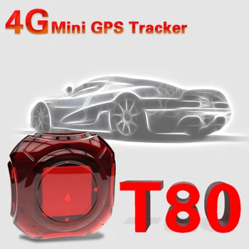 

MIni 4G LTE GPS Tracker T80 Bike Pet Kids GPS Locator with SOS Button Motion Anti-theft Free APP/Platform GPS Realtime Tracking