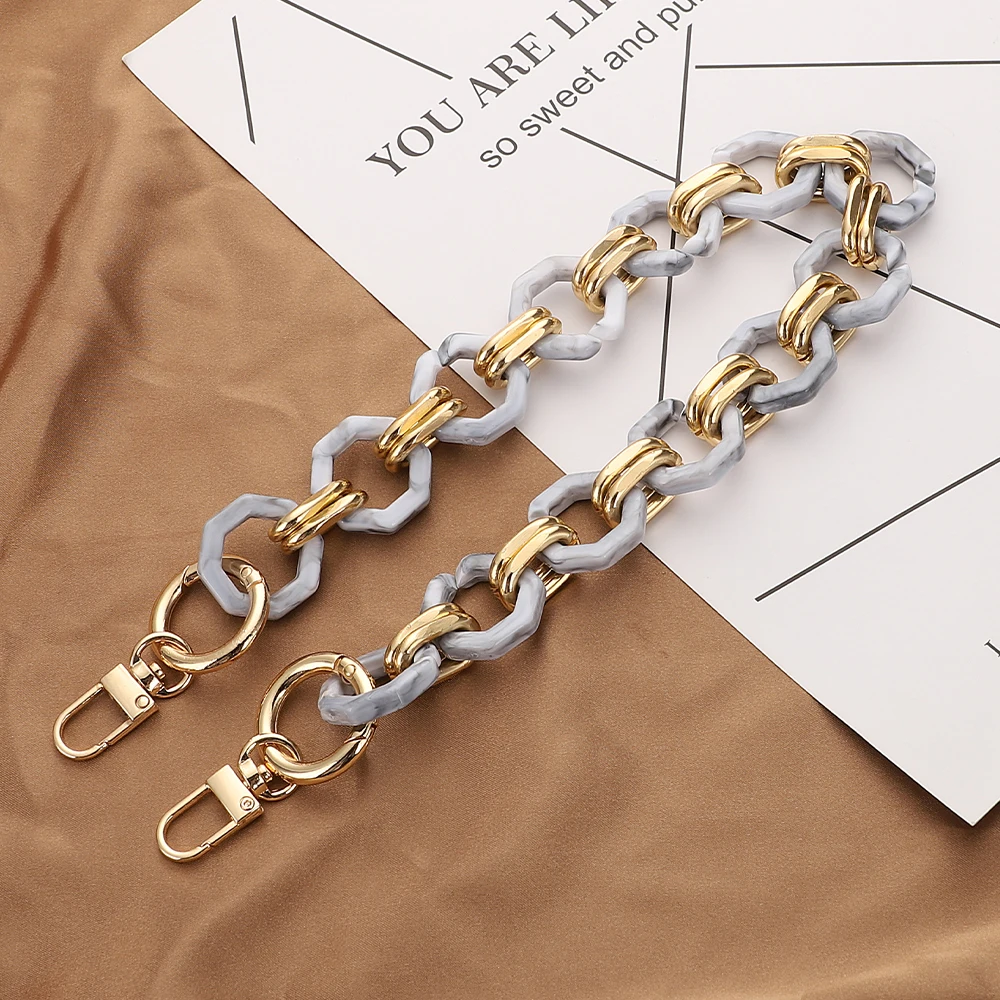 New Acrylic Bag Chain Bag Strap Removable Bag Accessories Colourful Women's Resin Chain chain of bags Purse Chain Fishbone chain