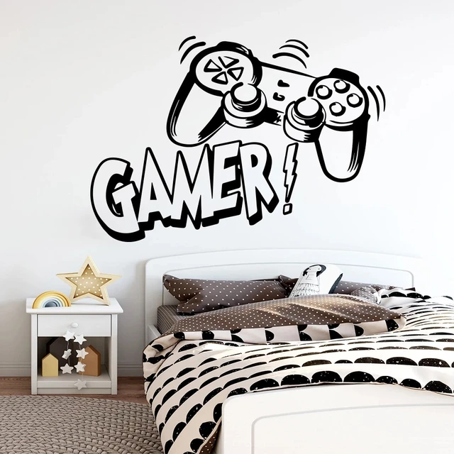 New Gamer Wall Sticker For Game Room Decor Kids Room Decoration Bedroom  Decor Door Vinyl Stickers Mural Gaming Poster