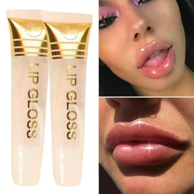 

Crystal Lip Gloss Oil Jelly Color Moisturizing Lasting Lip Gloss Sexy Lip Tint Pump Transparent Waterproof Lip Gloss for Women