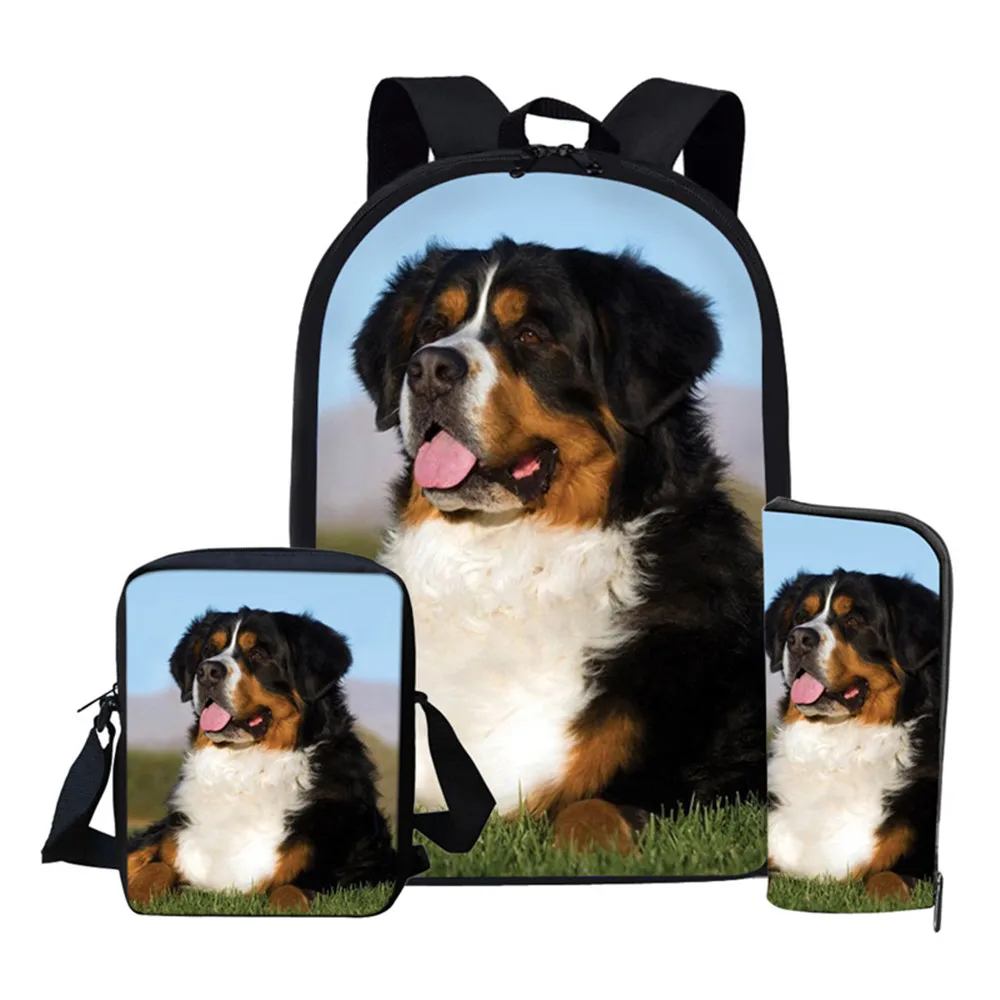 Children School Bags Set Bernese Mountain Dog Backpack Boy Girll School Bags Gift Kids Backpacks mochila escolar Free Dropship