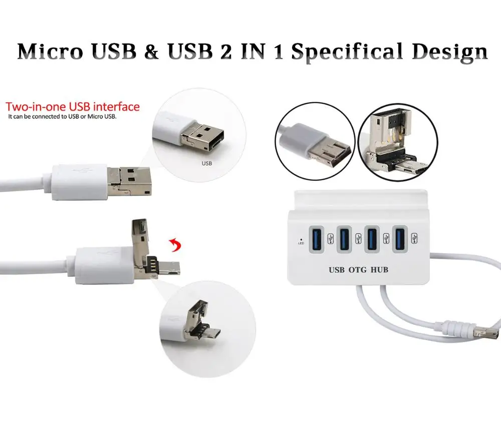 Micro usb-хаб OTG концентратор для samsung S7 Micro USB на 4 порта USB 2,0 многопортовый разветвитель для ноутбука удлинитель для телефона Android OTG адаптер