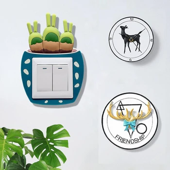 

Cartoon Switch Stickers Switch Protective Cover Living Room 3D Silicone Simple Modern Luminous Wall Stickers Socket Decoration