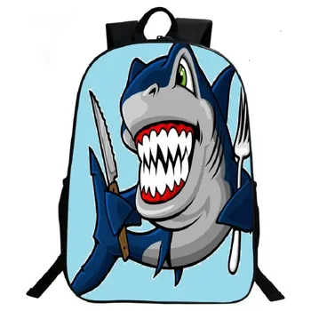 

New 3D animal shark pattern school bag children backpack boy children primary school children backpack