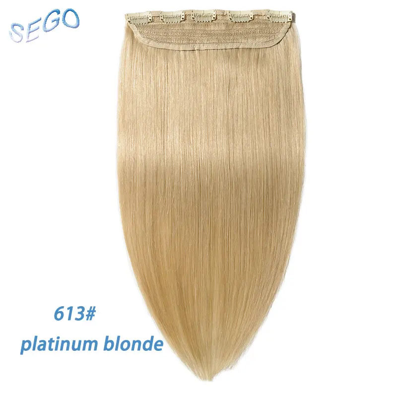 #613 SEGO 1"-22" 80 г-100 г, Одна Деталь настоящие человеческие волосы для наращивания 1 p/w 5 клипс, Non-Волосы remy шт Прямые бразильские волосы - Цвет: #613
