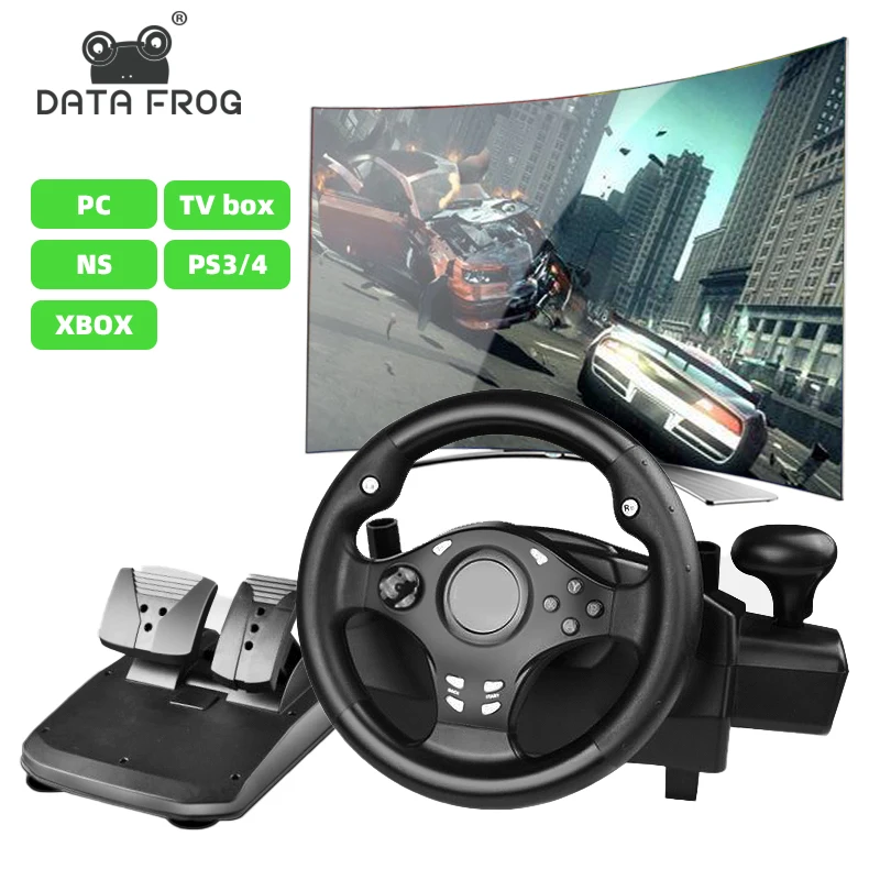 Игровой гоночный руль DATA FROG регулируемое рулевое колесо совместимо с педалью для