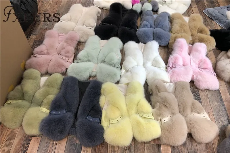 FXFURS жилет из натурального Лисьего меха женские модные меховые жилеты с заклепками без рукавов куртки короткое меховое голье кожаный зимний мех