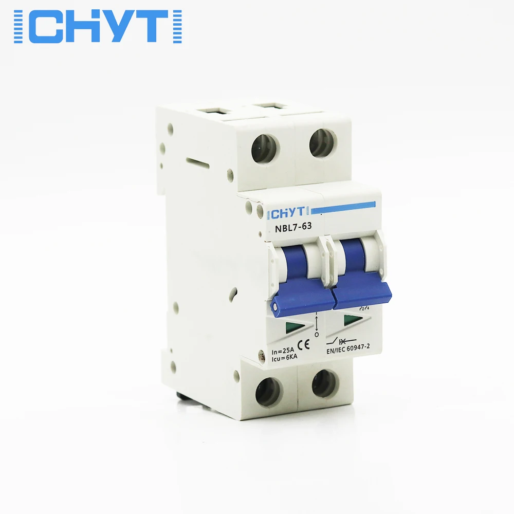 

ICHYTI 2P DC 600V Solar Mini Circuit Breaker 6A 10A 16A 20A 25A 32A 40A 50A 63A DC MCB for PV System