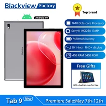 10.1 Inch Blackview Tab 9 Android 10 Tablet Octa Core 13MP Camera 4GB RAM 64GB ROM 4G Phone Call 7480mAh Tablets PC