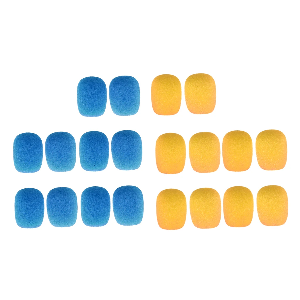 20 Pieces Mini Microphone Sponge Windscreens Mic Wind Muff DIY Yellow+Blue