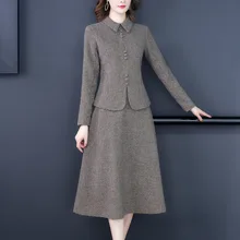 Vintage Women Skirt Suits Elegant Office Ladies Work Formal Business 2 Two Piece Set Clothing Blazer Jacket Fall Autumn Winter Vintage Women Skirt Suits Elegant Office Ladies Work Formal Business 2 Two Piece Set Clothing Blazer Jacket Fall Autumn Winter