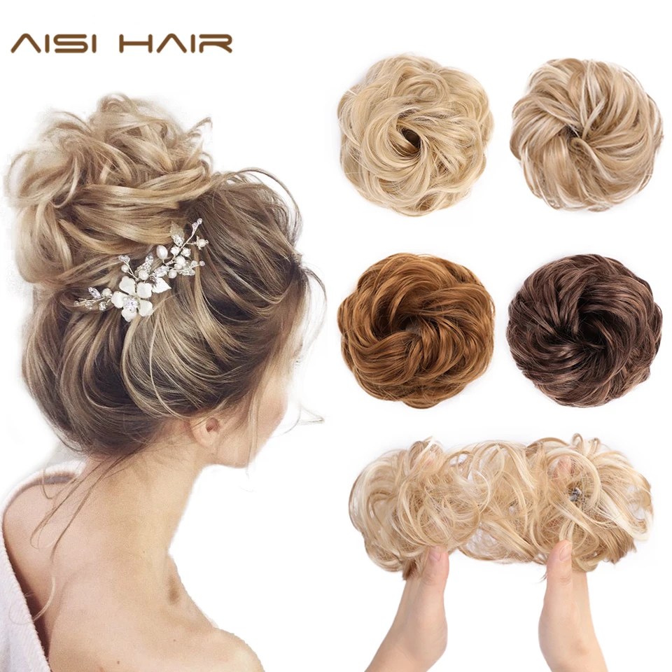 

AISI HAIR Synthetic Hair Bun Extensions 1PCS Curly Chignons Messy Donut Chignons Hair piece Scrunchie Scrunchy Updo Hairpiece