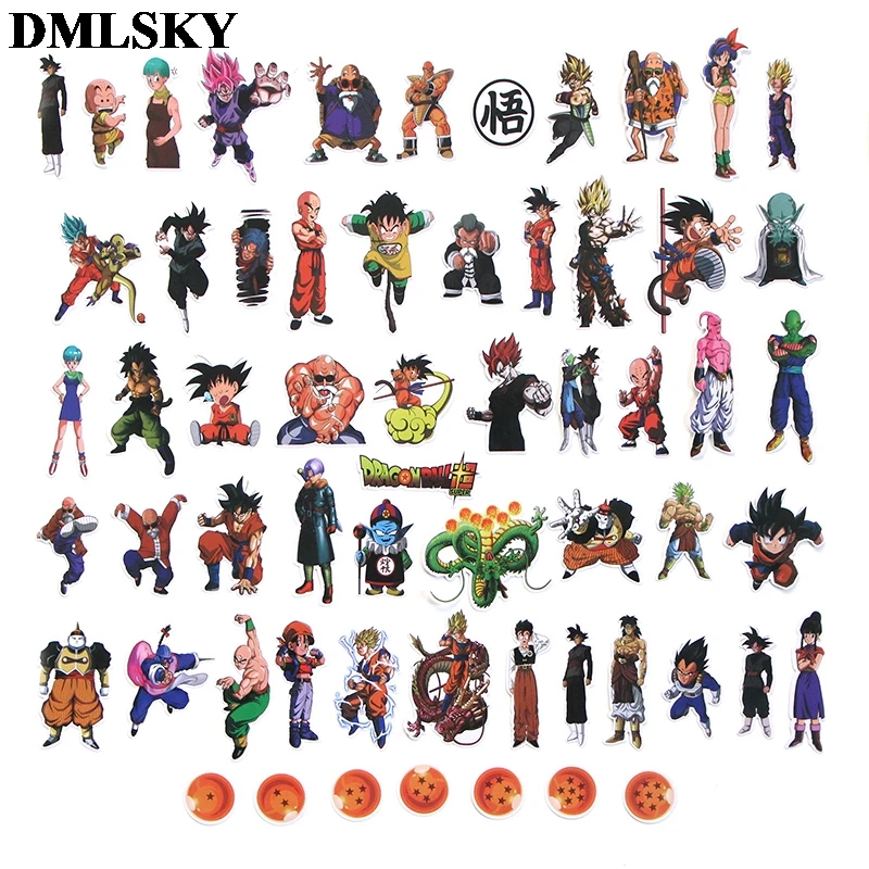 56 шт. DRAGON BALL Скрапбукинг для стены ноутбука телефона багажа ноутбука велосипеда гитары граффити Стикеры для альбомов M2798