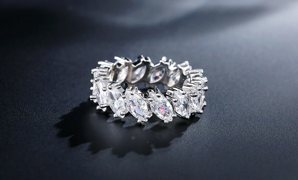 Модные обручальные кольца для женщин с кубическим цирконием, 4 цвета, 4 цвета, Cz, кристалл, лист, вечерние ювелирные изделия, FSRP2120