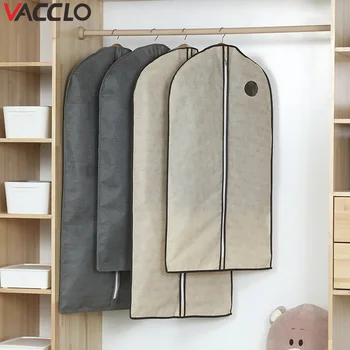 

Vacclo Non-woven Clothes Dust Cover Fabric Case for Hanger Hanging-type Coat Suit Protect Storage Bag Wardrobe Organizer Hanger