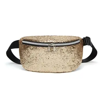 

WoMan Girls Sequins Waist Fanny Pack Belt Bag Travel Hip Bum Bags Small Purse Chest Phone Pouch