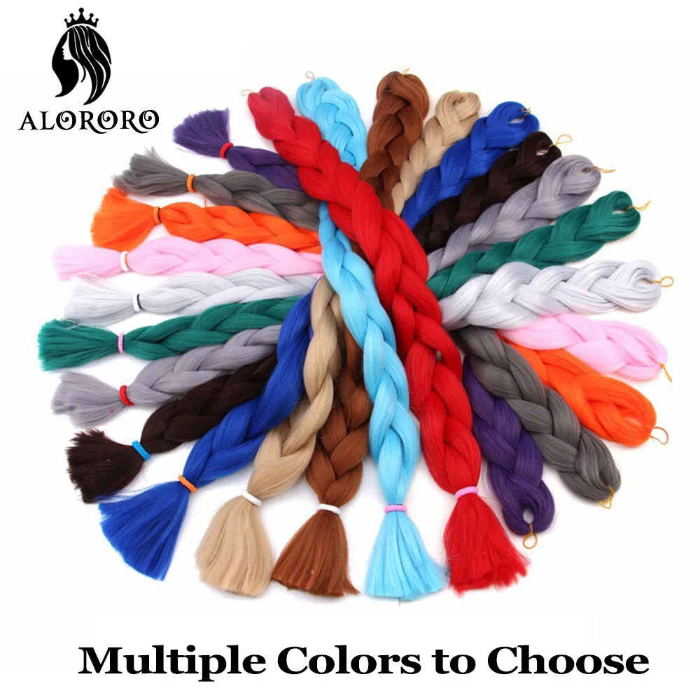 82 Inch Synthetic Braiding Hair Extensions Green Red Pink Yellow Crochet Jumbo Braids Hair Pure Color Box Twist Braids Wholesale 4