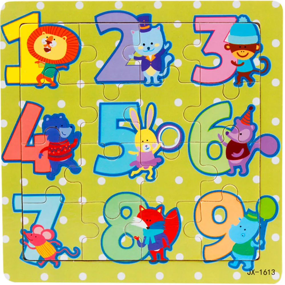 Wooden Puzzle Kids Toy cartoon animal Learning Education Interesting Wooden Toys Children