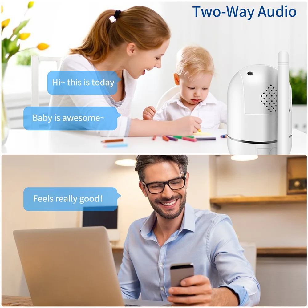 IP Camera 1080P 2MP Surveillance Cameras with Wifi IR Night Vision Auto Track Two Way Audio Wireless Home Security Camera CCTV