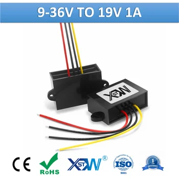 

DC DC Voltage Converter 9-36v 12v 24v to 19v 1A Plastic Shell Waterproof Power Supply Boost Buck 19VDC Voltage Regulator