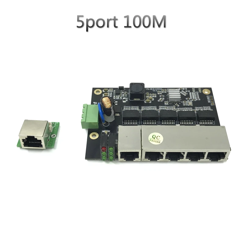 5port100MSuit Промышленный Коммутатор Ethernet модуль 5 портов неуправляемый 100/1000 Мбит/с PCBA плата OEM Авто-зондирования порты PCBA материнская плата OEM - Цвет: 5port100MSuit