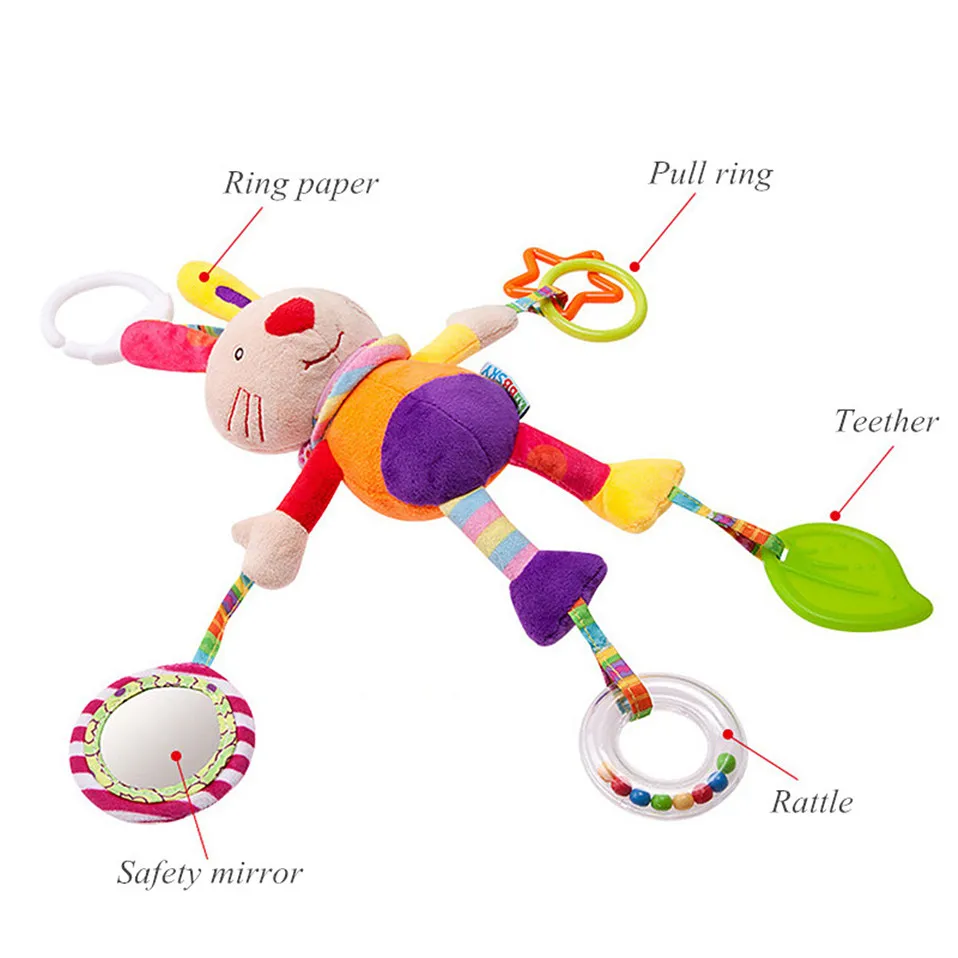 Погремушка игрушки для малышей милый щенок пчела коляска игрушка переносные погремушки для детской кровати коляска 0-12 месяцев