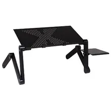 Bureau en aluminium pour ordinateur portable, pour TV, bureau portable ergonomique, avec tapis de souris