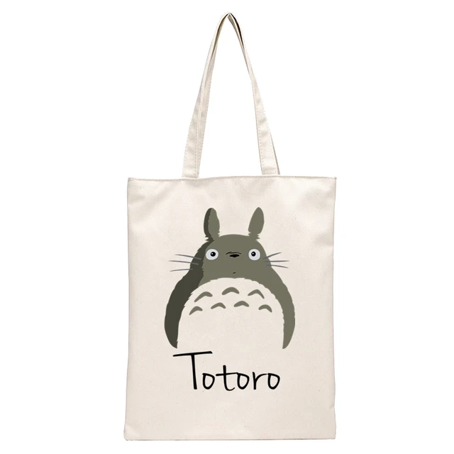 Spirited Away Faceless  Print Reusable Shopping Bag Women Canvas Tote Bags Printing Eco Bag Cartoon Shopper Shoulder Bags SB1167K