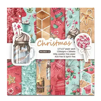 

24 sheets 12inch Christmas Party Scrapbook Paper DIY Scrapbook Photo Album Creative Scrapbooking paper Craft Background Pad