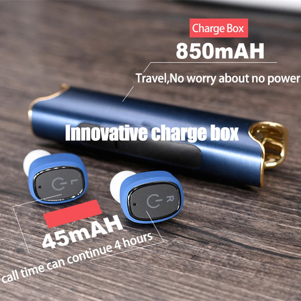 Двойная bluetooth-гарнитура водостойкие наушники-вкладыши стерео с зарядным устройством