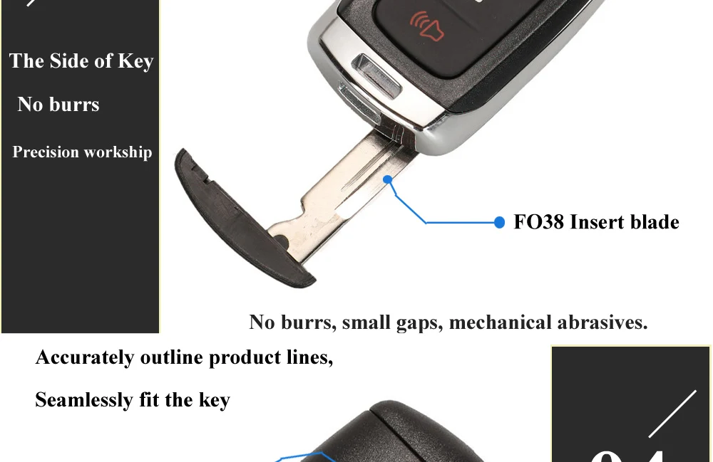 Keyforkess guscio chiave di ricambio per Ford Edge Escape Flex Explorer Taurus 5 pulsanti telecomando Fob custodia custodia FO38 HU101 lama - Hb4b2cdd5c38d4234b7057167ac58cc48e