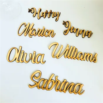 

Laser Cut Personalized Place Name Wooden Customized Guest Name Wedding Table Decoration Party Sign Unique Favor Gifts Supplies