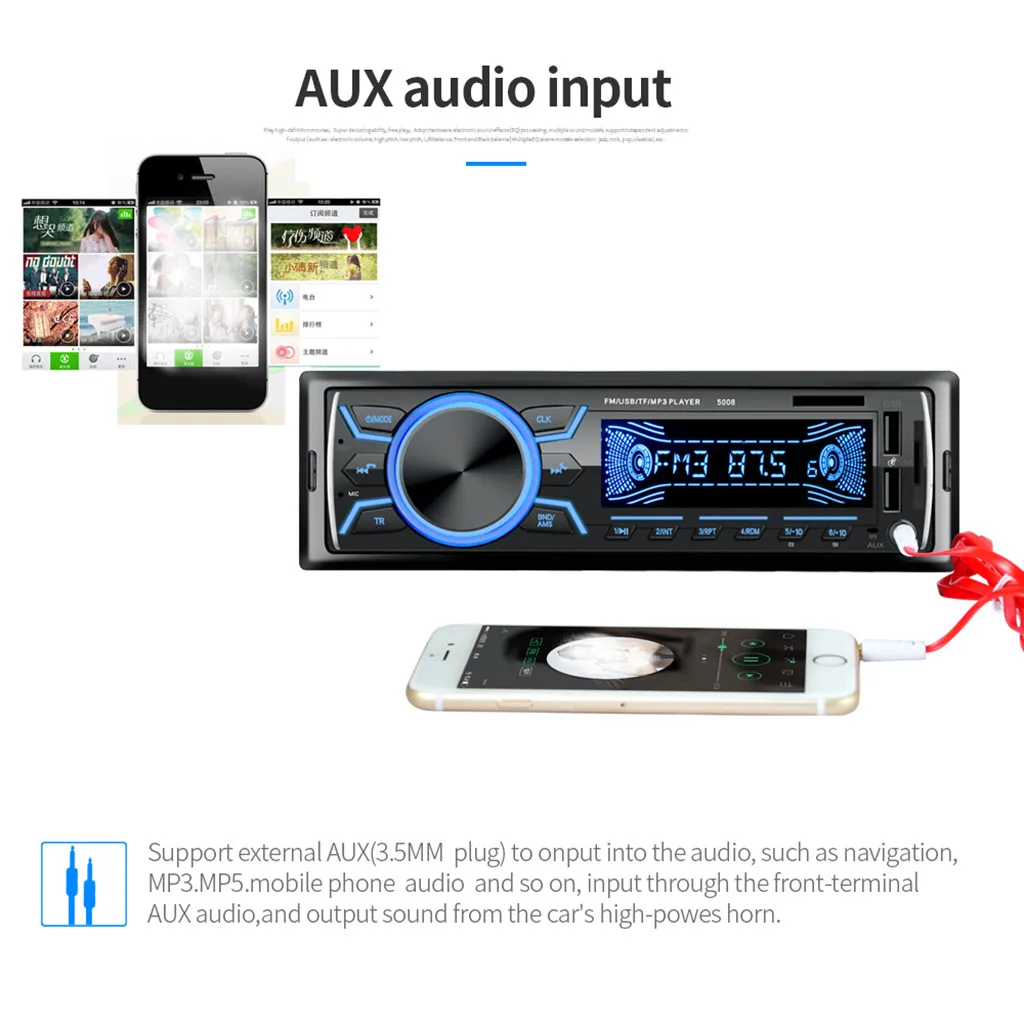 Dc12v Автомобильный многофункциональный Bt Автомобильный MP3-плеер fm-радио Aux музыкальный ЖК-дисплей Быстрая зарядка Usb Автомобильный MP3-плеер# P40